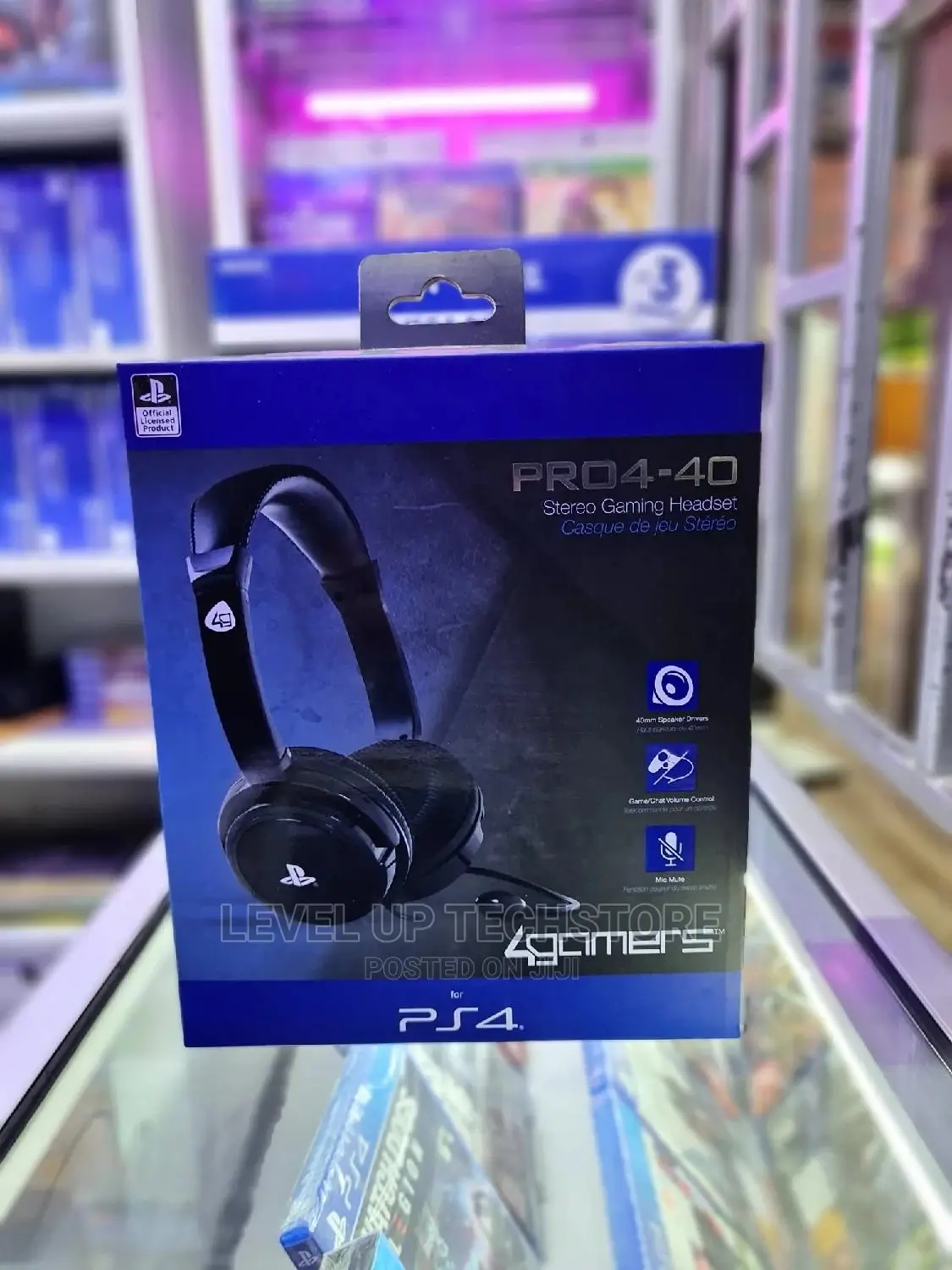 4gamers PRO4-40 - Gaming Headset for PS4/PC - Black