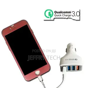 Fast and Quick Certified 3.0 Car Charger 7A 4 Ports - White