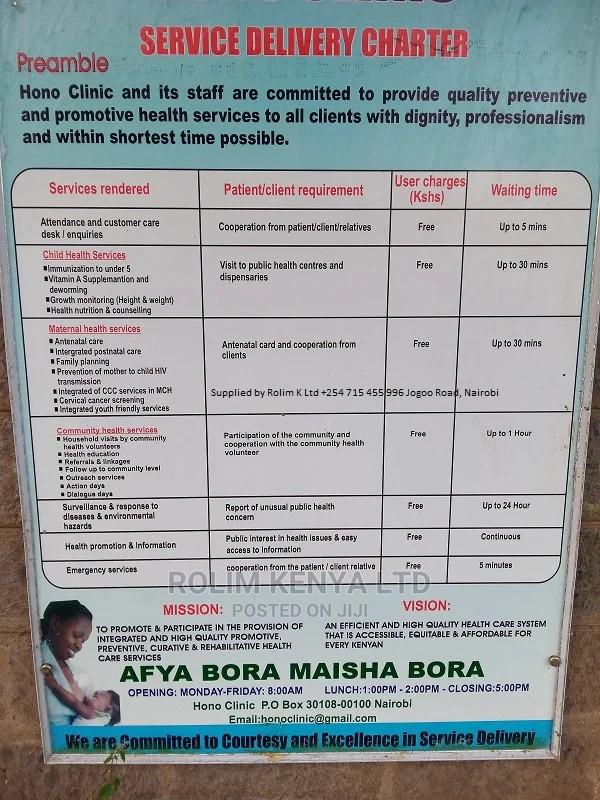 Service Delivery Charter Board 3ftx4ft - main view