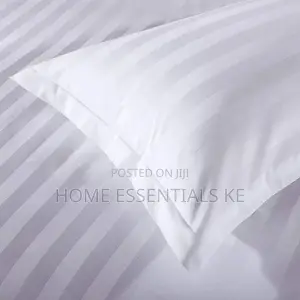 7*7 Egyptian White Stripped Bedsheet Cover Set(King Sizes)