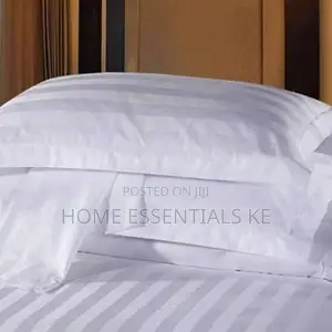 7*7 Egyptian White Stripped Bedsheet Cover Set(King Sizes)