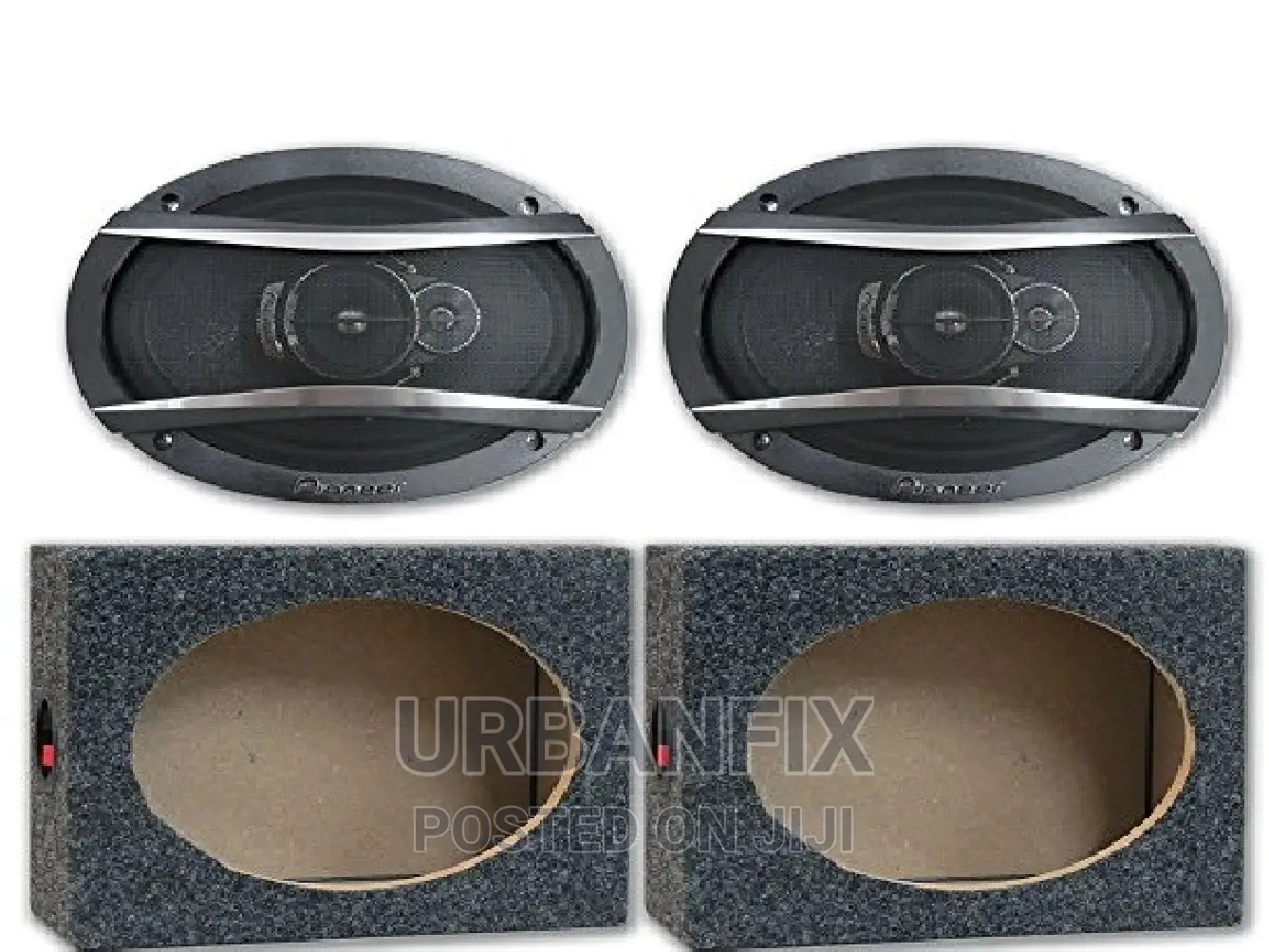 2 Pioneer 600watts Oval 6 by 9 Speakers With Free Cabinets