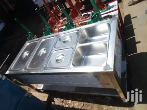 Food Warmer Bain Marie Display 4-Partitions Pure Stainless