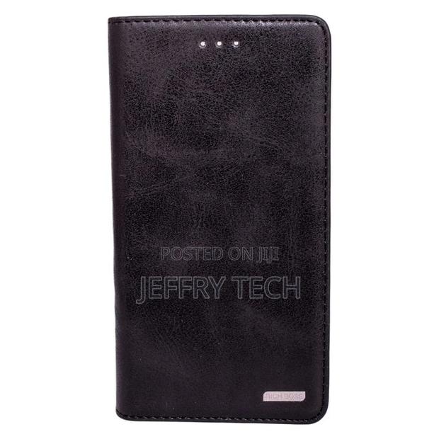 Rich Boss Leather Flip Case for Huawei Y9,Black