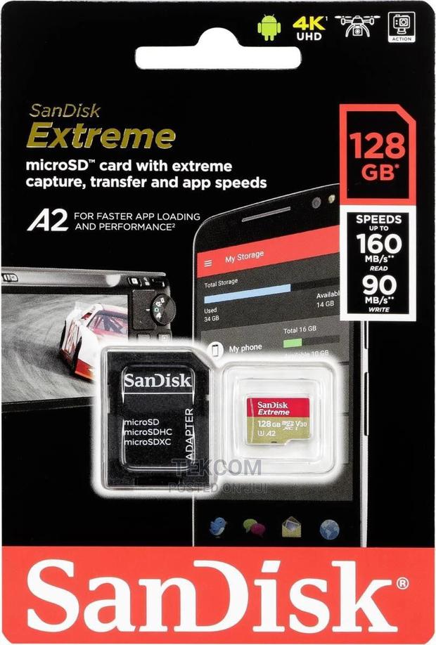 Sandisk Extreme 128 GB Microsdxc Memory Card - main view