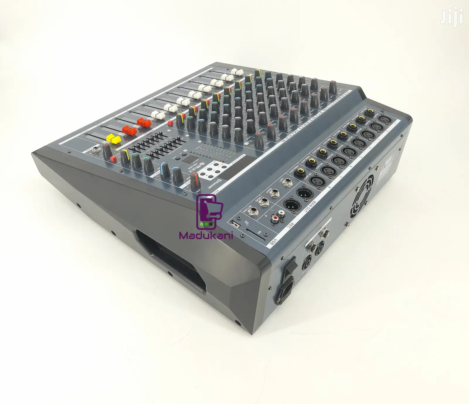 Max PMX808D 8 Channel Powered Mixer Mixing Console - Gray