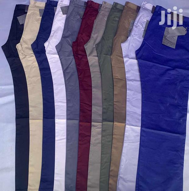 Men Soft Khaki Trousers - main view