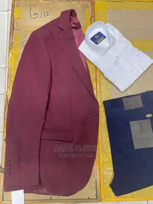 Red One Button Blazer