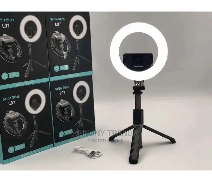 L07 Selfie Stick With Phone Holder Monopod Selfie Ring Light