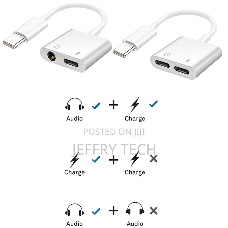 Type C Adapter 2 in 1 Splitter for Huawei Mate40 Mate30 Mate