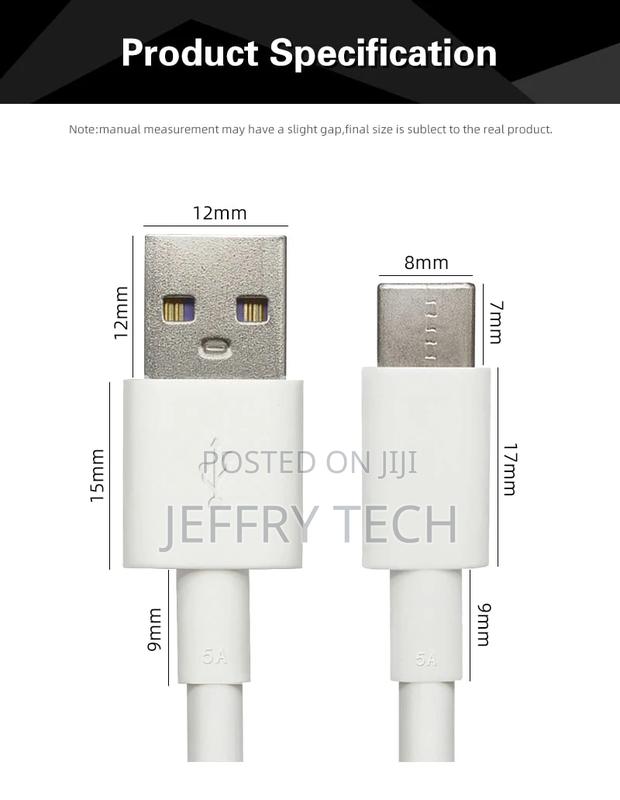 USB Type C Cable 5A Surper Fast Charging Mobile Phone Data C - thumbnail 3