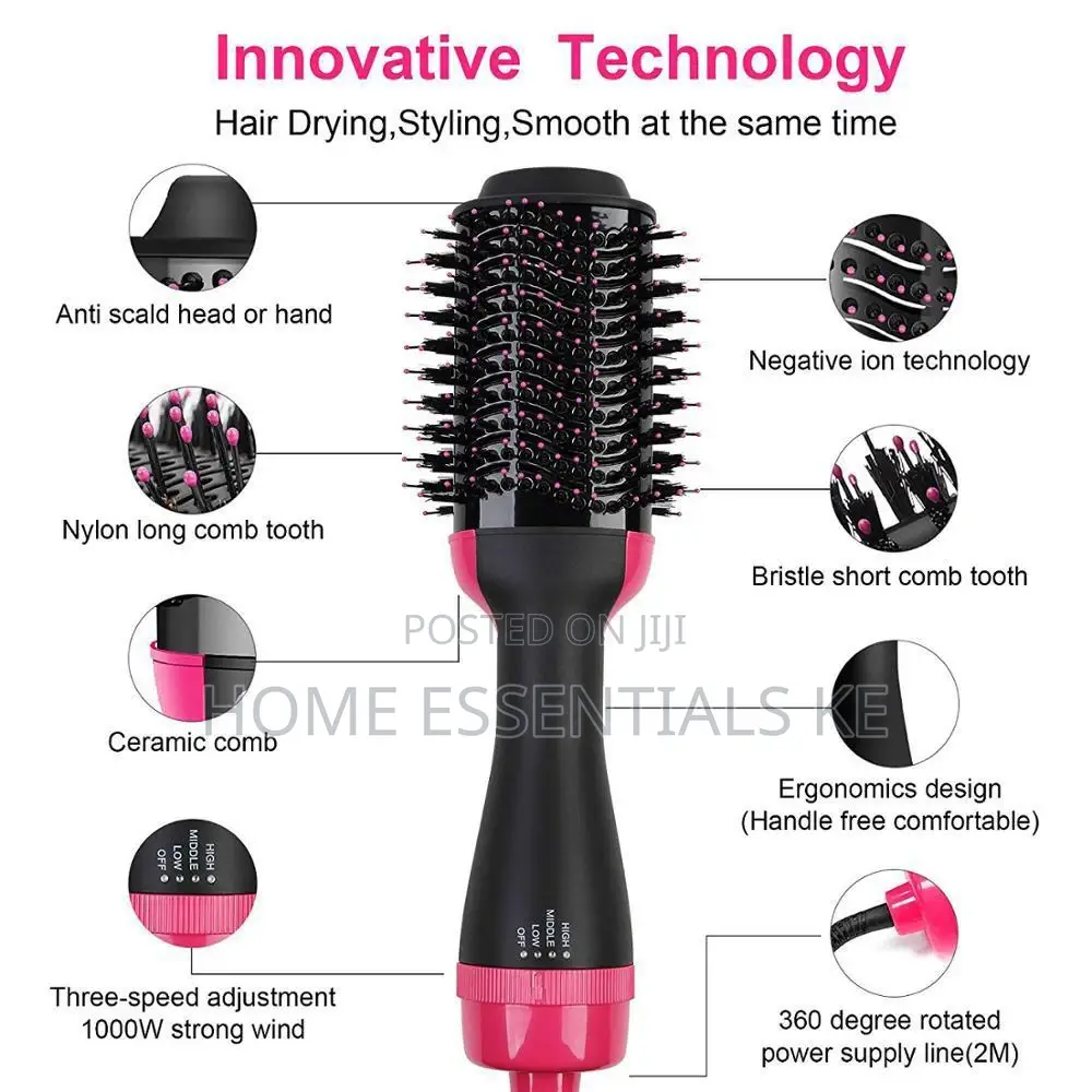 3in1 Hot Hair Brush: Dryer, Straightener, Styler
