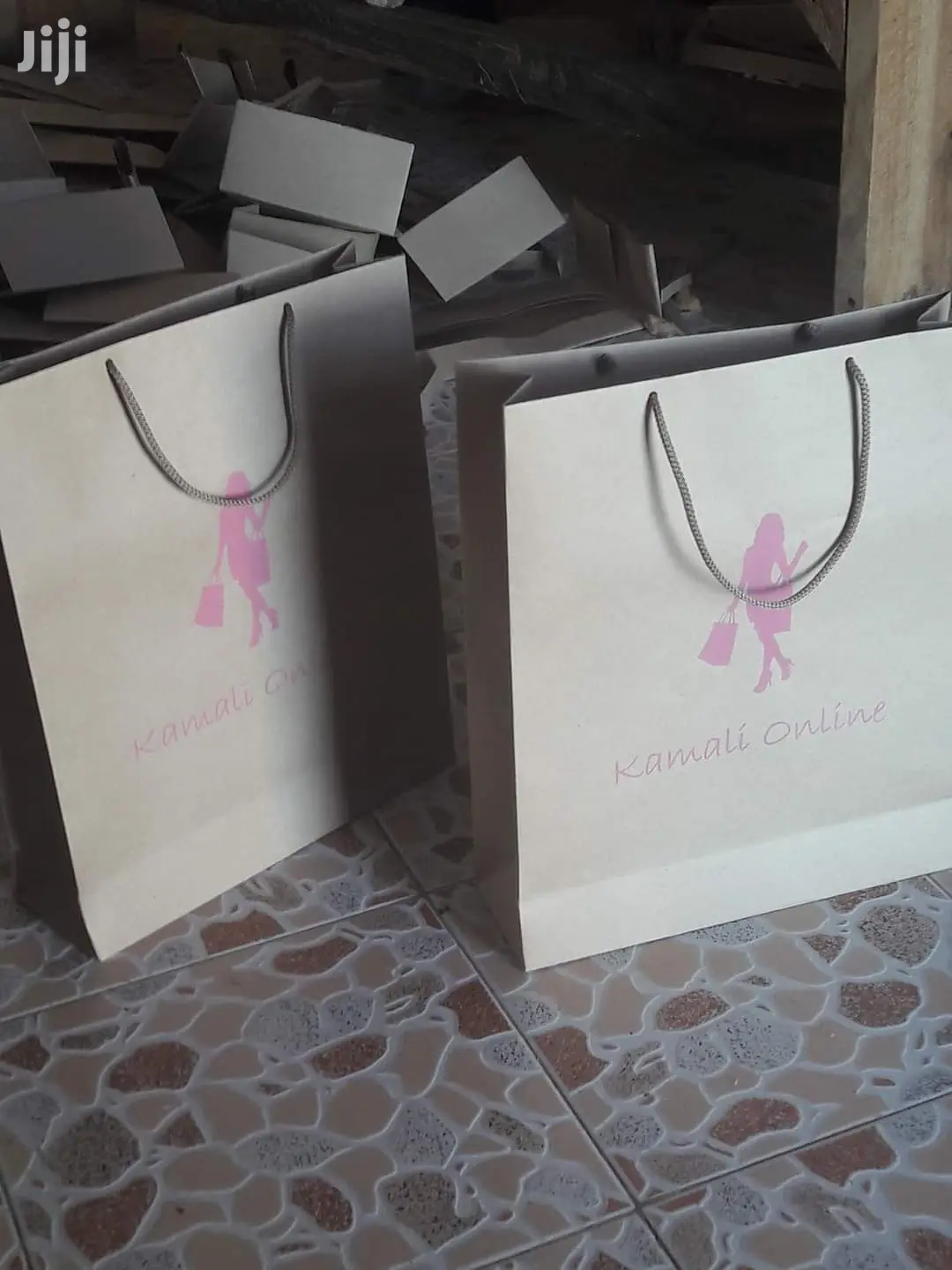 Branded Khaki Brown Carrier Bags