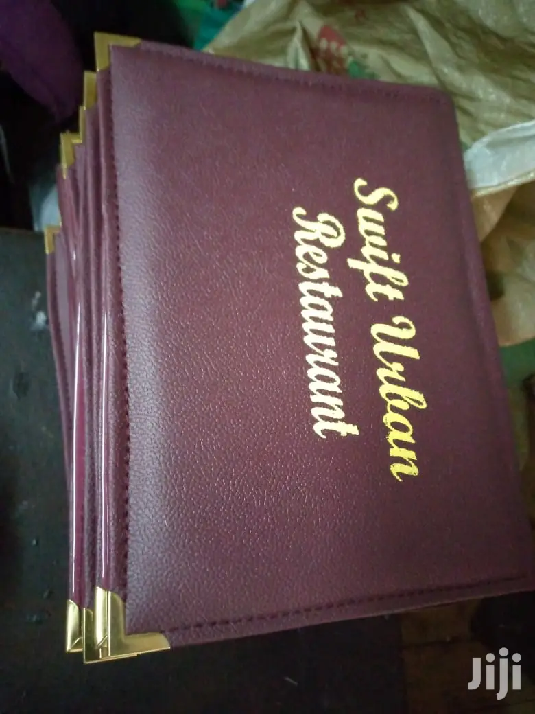 Leather Hotel MENU Holder Size A4
