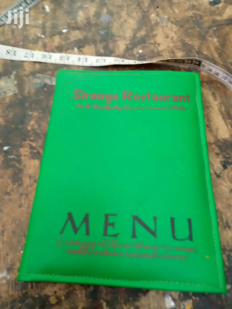 Leather Hotel MENU Holder Size A4