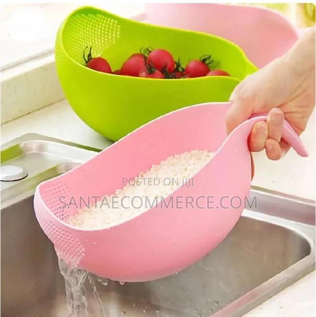 Rice and Fruits Washing Bowl Strainer- Blue