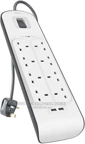 Belkin 8 Way 2 M Surge Protection Extension Cable With 2 X 2