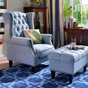Wing Chair and Footrest