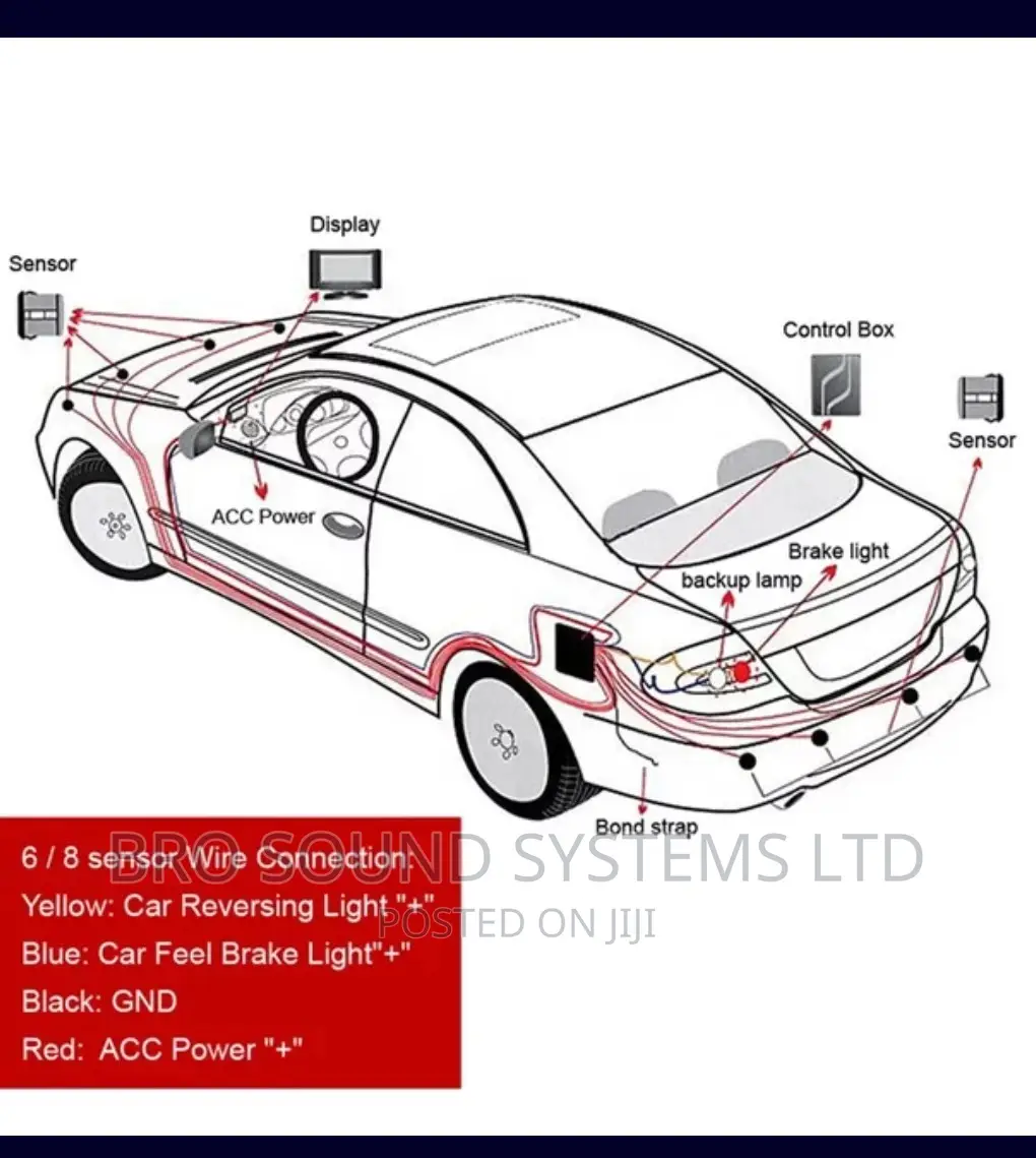 UNIVERSAL FRONT REAR VFD Display Car Parking Sensor