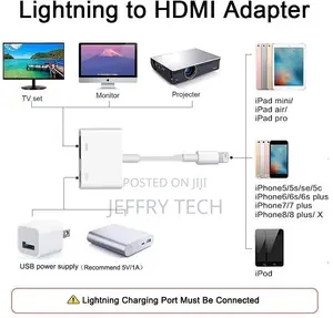 Lighting to HDMI Digital AV Adapter,1080P Video Audio Sync