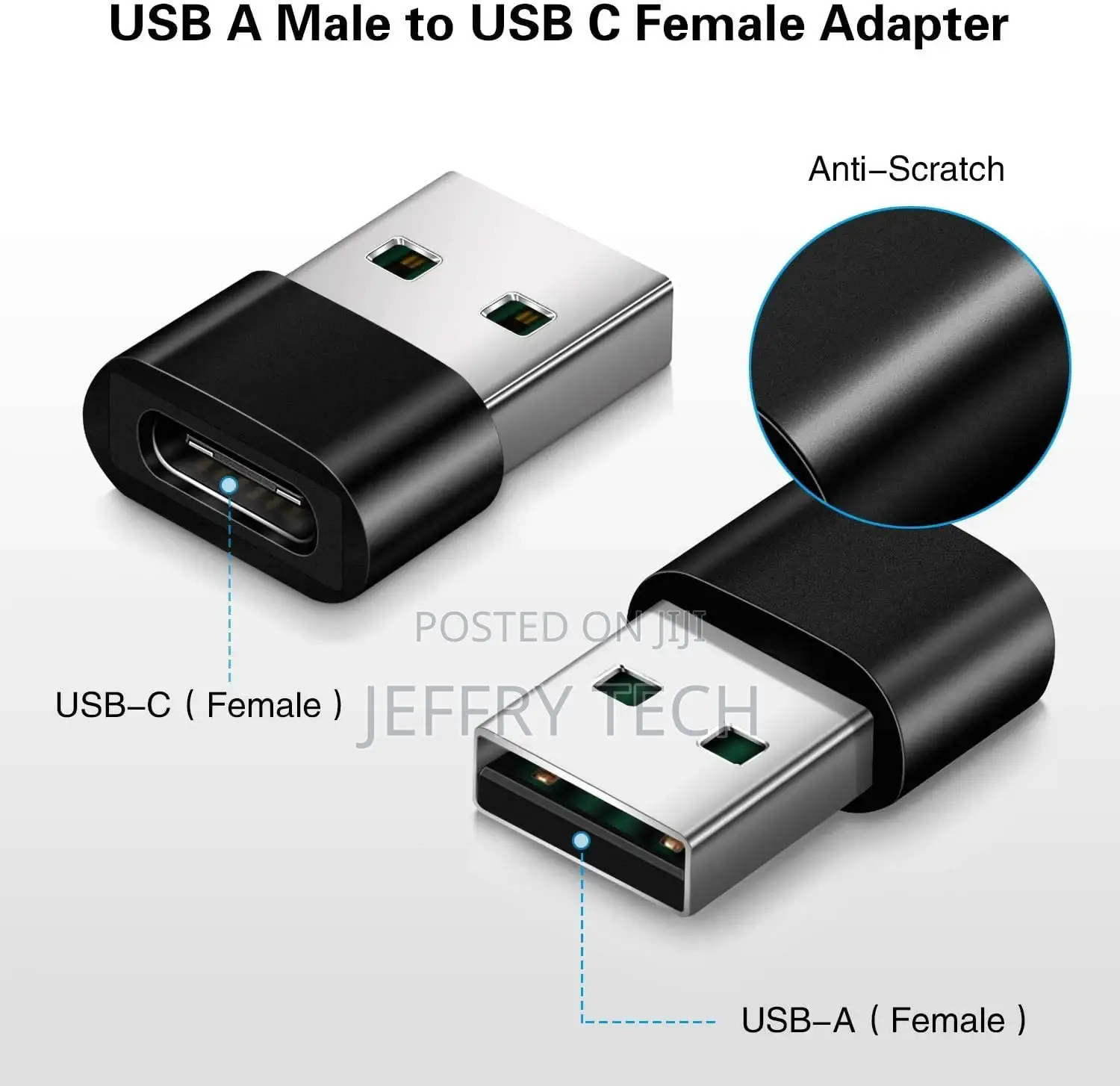 USB C Female to USB Male Adapter 2 Pack,Type C to a Charger
