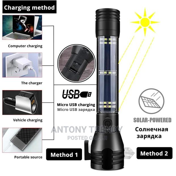 LED Flashlight Solar Power Flashlight - main view