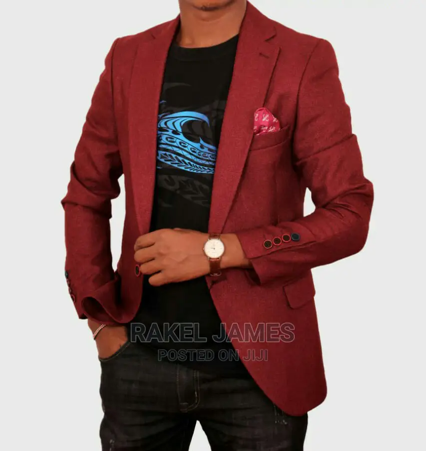 Maroon Slim Fitting Blazer
