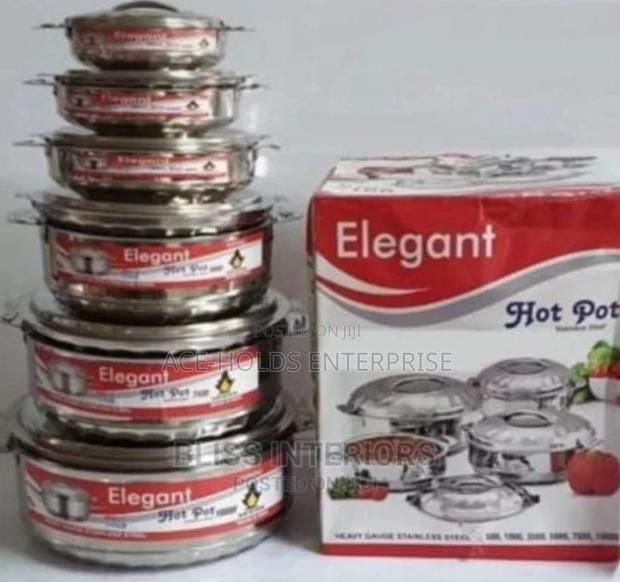 6 Pieces Stainless Steel Elegant Hot Pots