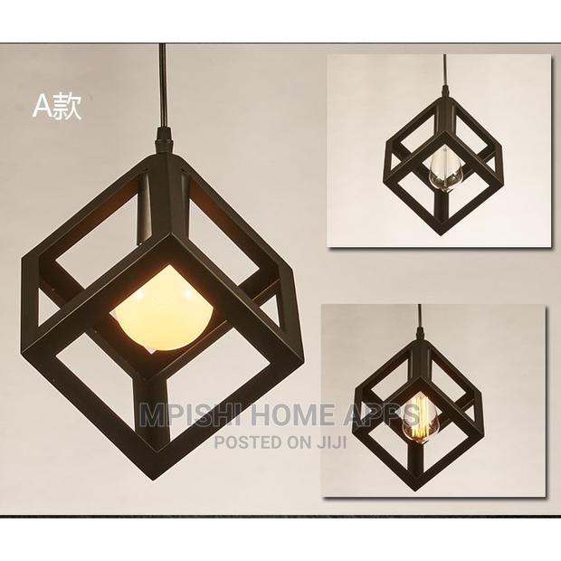 3pcs Geometric Cube Pendant Light Set - thumbnail 3
