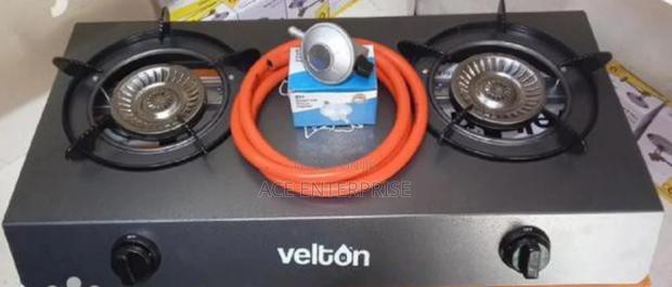 Commercial Hard Black Complete Velton 2 Double Burner - main view