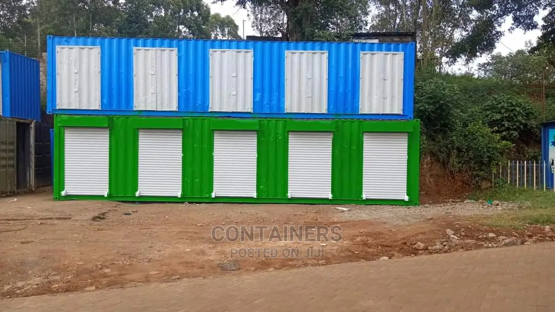 Container Stalls Either With Roller Shutter Doors or Cut Out