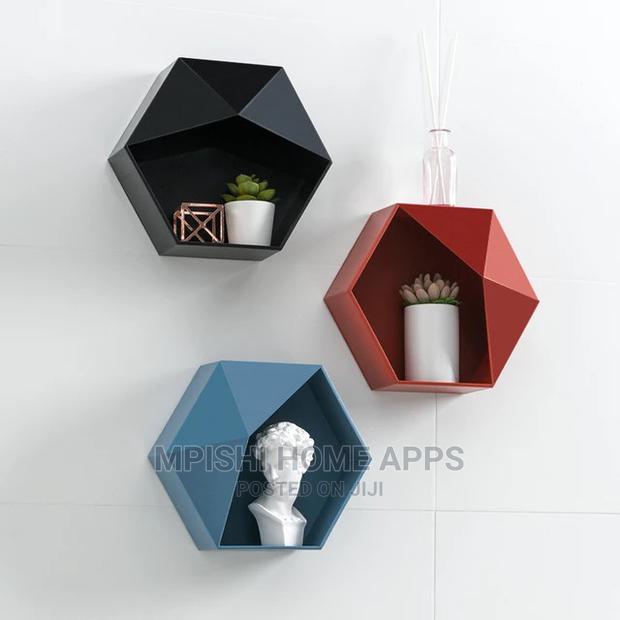 3pcs Hexagonal Wall Shelves - main view