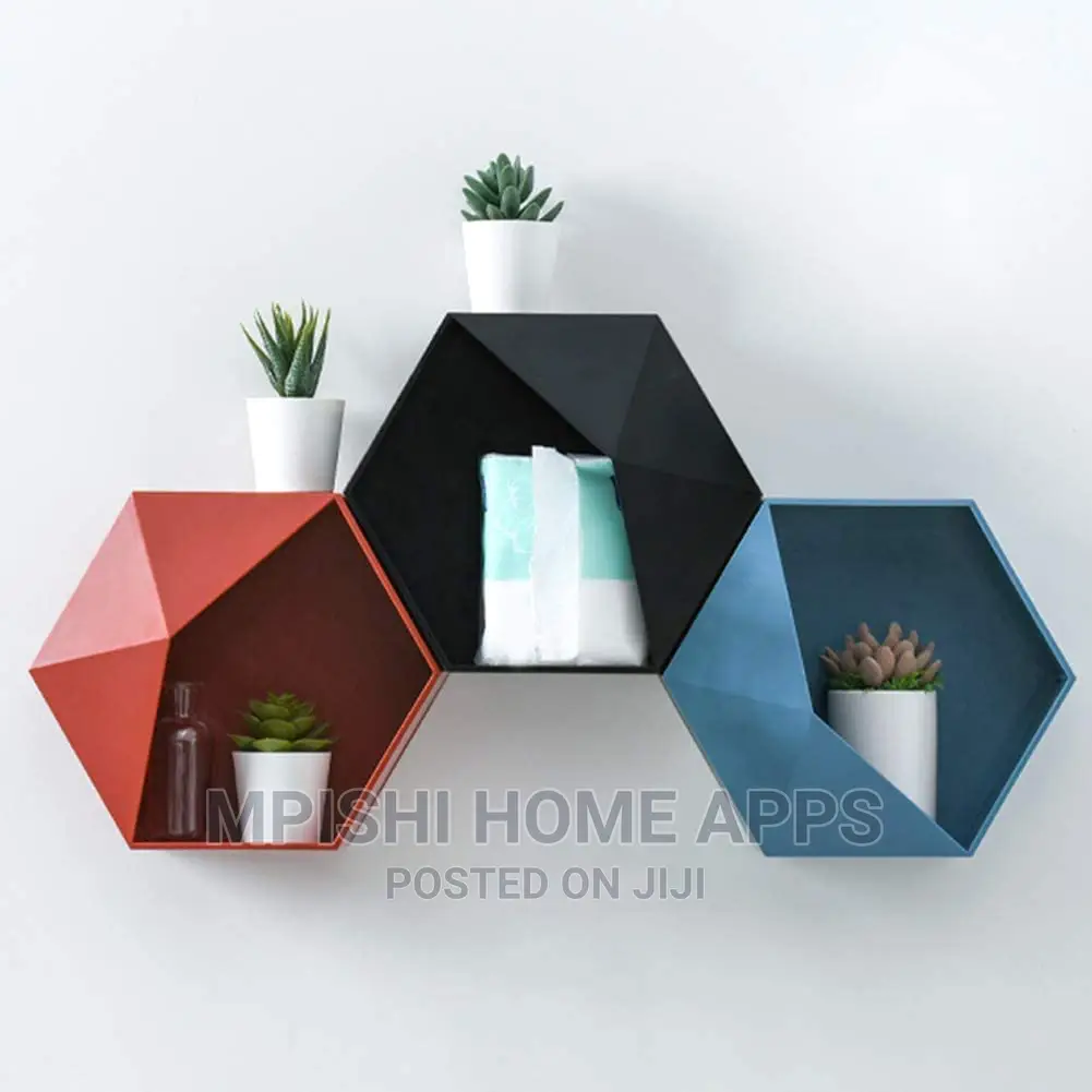 3pcs Hexagonal Wall Shelves