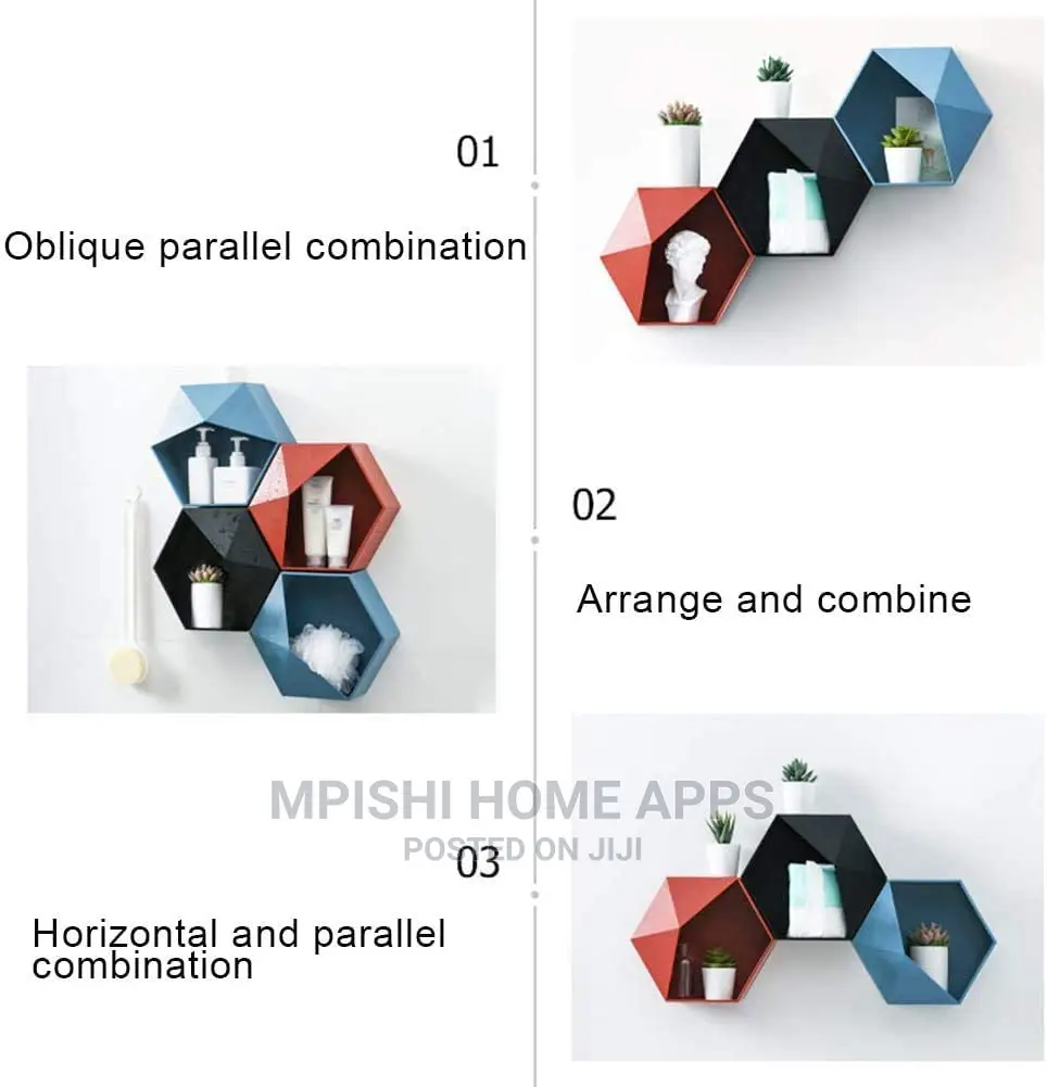 3pcs Hexagonal Wall Shelves