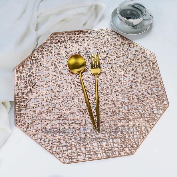 6pcs Octagonal Hollow PVC Placemats - thumbnail 6