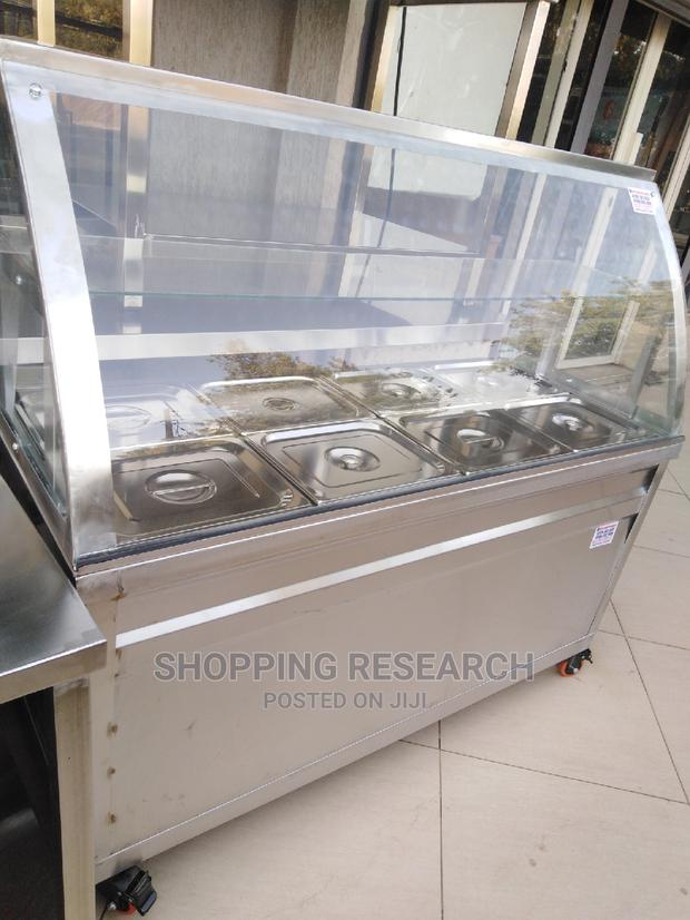 Food Warmer Display Bin Marie Curved Glass Pure Stainless