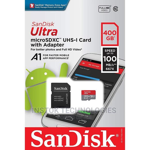 Sandisk Ultra 400gb Microsdxc Memory Card + SD Adapter 100mb