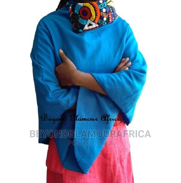 Womens Ankara Cotton Poncho in Different Colors - thumbnail 3