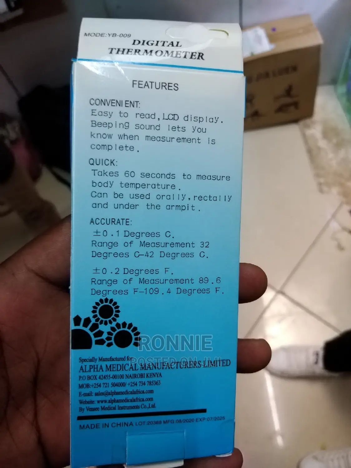 Digital Thermometer With Beeper With Battery