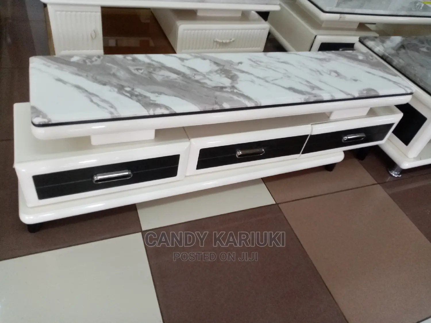 Marble Top Extendable TV Stand
