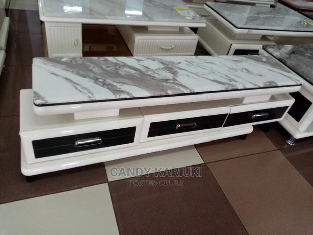 Extendable Marble Top TV Stand