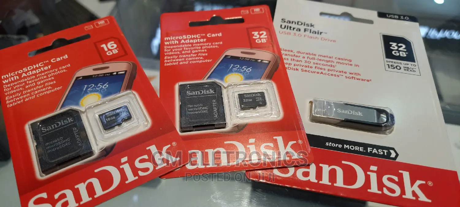 Original 16 Gb Sandisk Memory Card With Adapter.