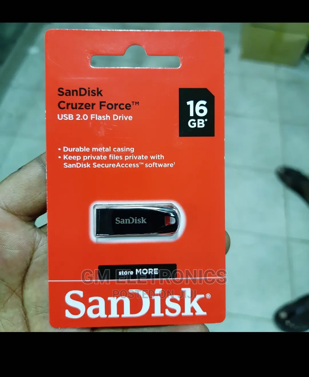 Original 16GB Sandisk Metallic USB 2•0 Drive.