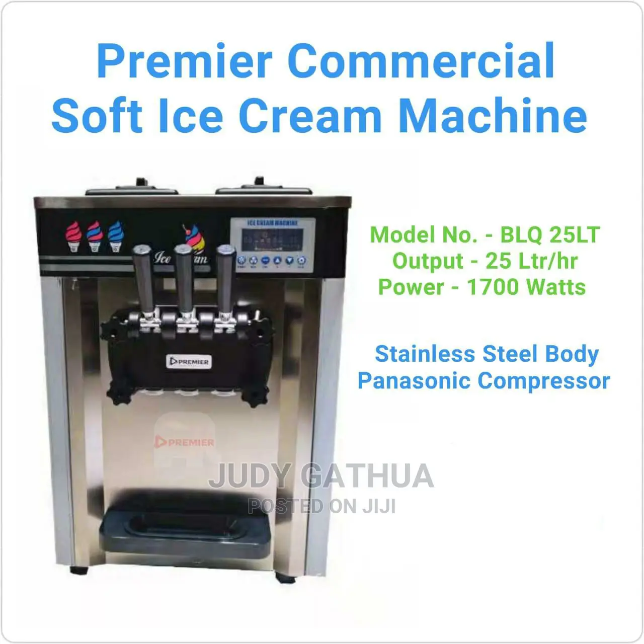 Soft Ice Cream Machine 25lt/Hr