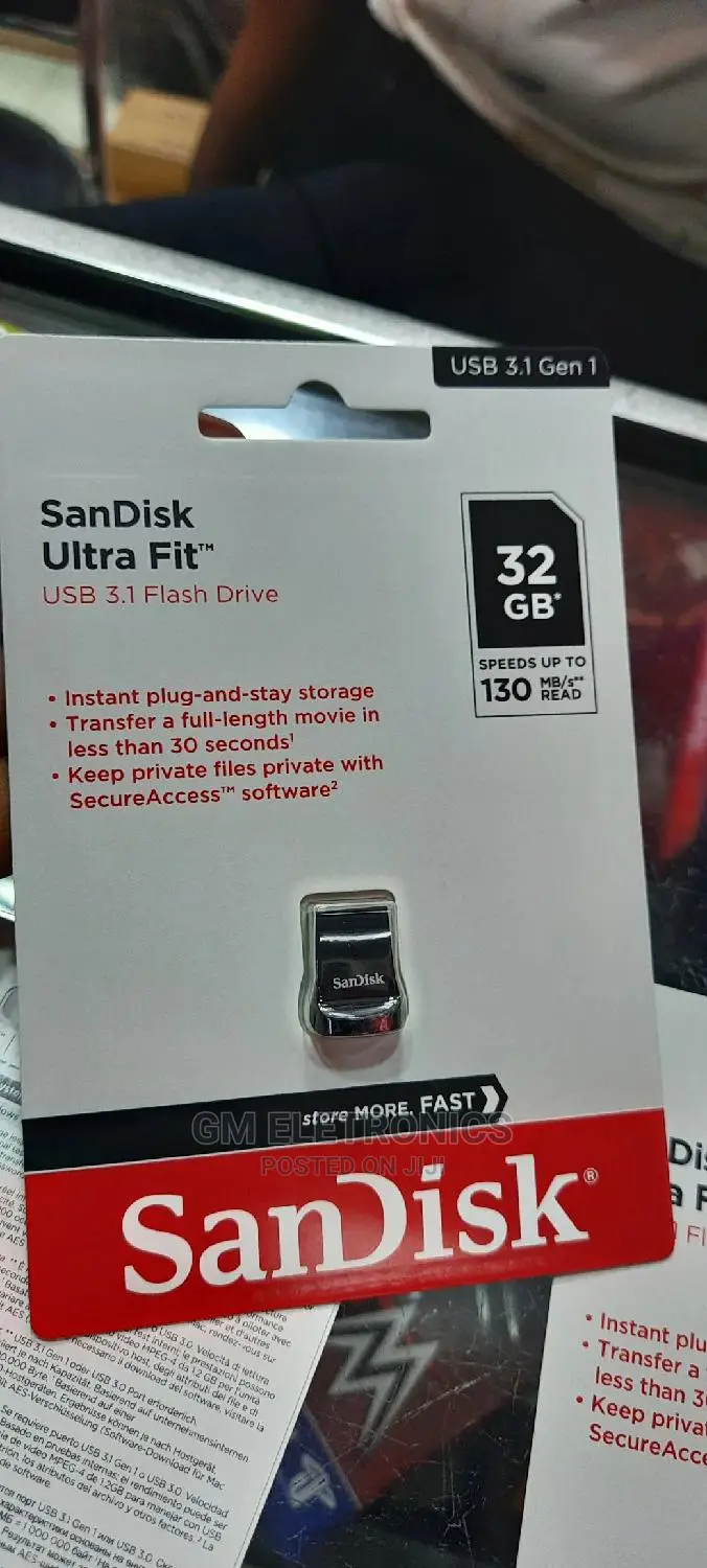 32 GB Sandisk Ultra Fit USB 3.1 Flash Drive.