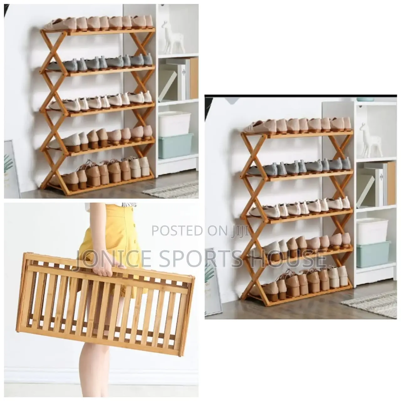 Foldable Bamboo Shoeracks