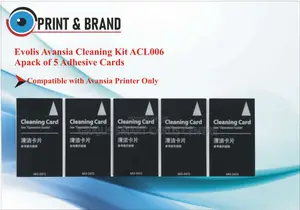 Evolis Avansia Cleaning Kit, Pack of 5 Adhesive Cards ACL006