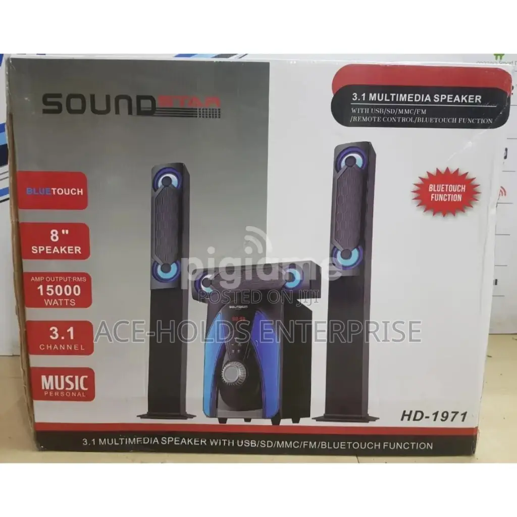 3.1 Hd-1971 Sound Star 15000 Watts Speaker With Tallboy