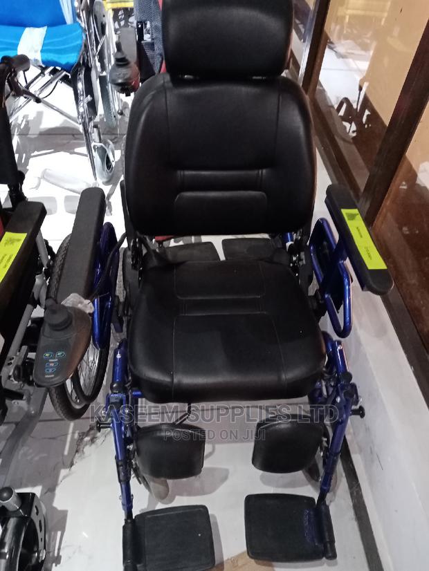 Electric Wheelchair With a Reclining Back Rest