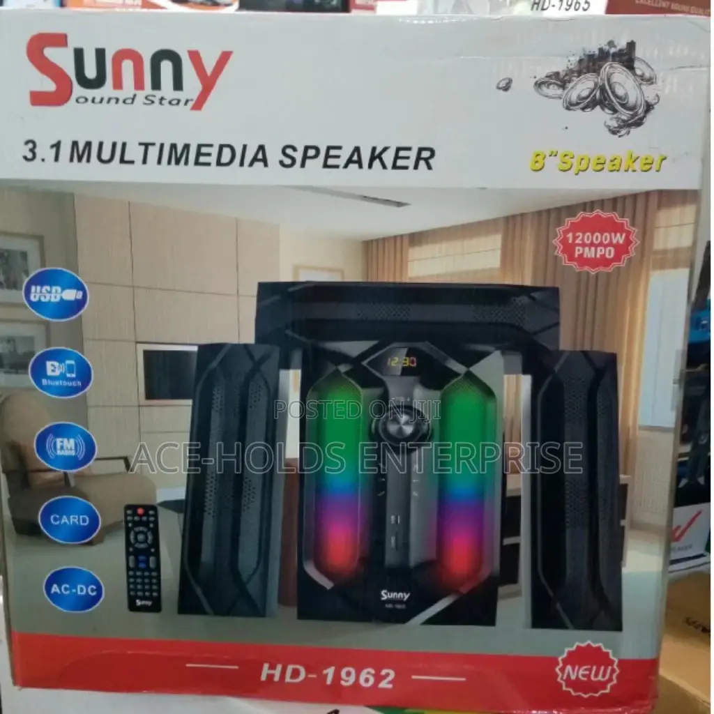 3.1ch 12000 Watts Sunny Soundstar Multimedia 8speaker System